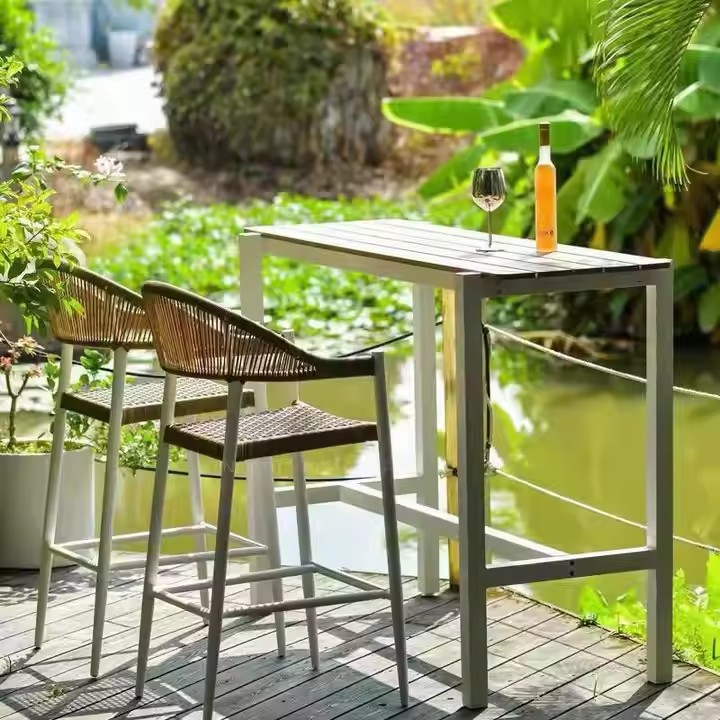 Modern Leisure Facilities Outdoor Furniture Garden Bar Rope Stool Armchairs