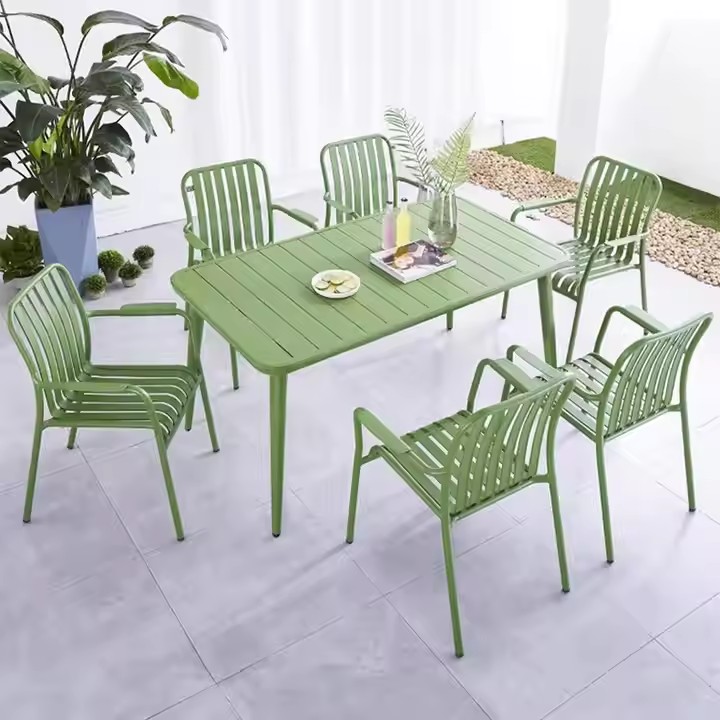 Waterproof Aluminum Cafe Bistro Balcony Table Chair Set Restaurant Outdoor Tables and Chairs